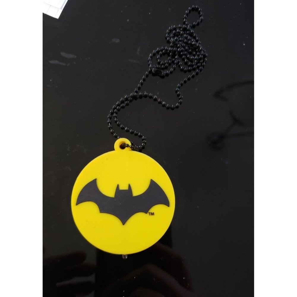 Batman Justice League Light Up Dog Tag vinyl pendant chibi DC Comics cute NEW!